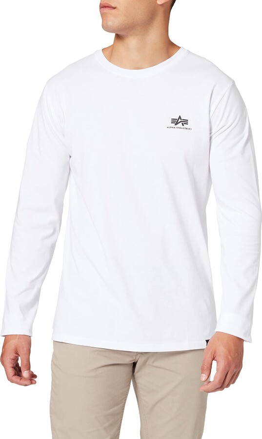 Alpha Industries Men\'s Back Print Heavy LS Short Sleeve T-Shirt - ShopStyle