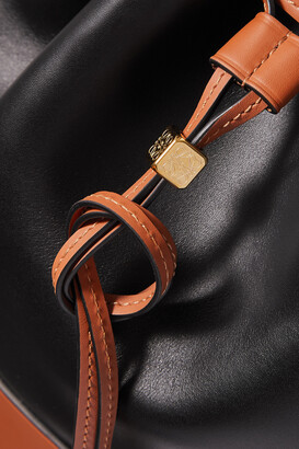Loewe Medium Balloon Two-Tone Leather Shoulder Bag Black/Tan NWT Gold  hardware