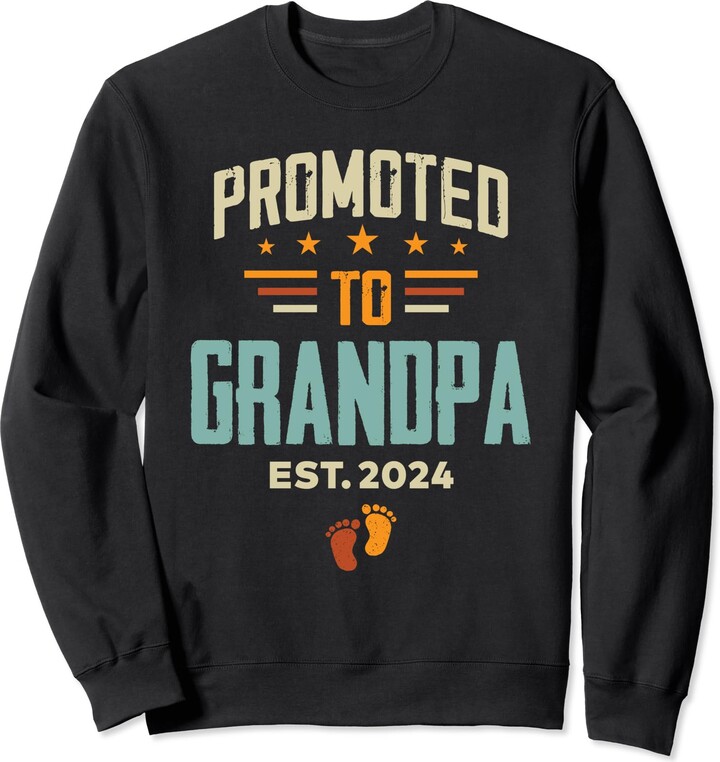 Funny Soon to Be Grandpa 2024 Gift Apparel Vintage Promoted to Grandpa ...