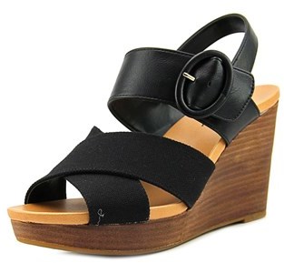 Dr. Scholl's Modest Open Toe Leather Wedge Sandal.