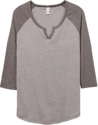 Alternative Apparel Womens/Ladies Outfield Vintage 50/50 T-shirt (Smoke/Vintage Coal) - Smoke/Vintage Coal (Grey)