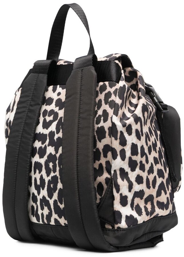 Ganni Small LeopardPrint Backpack ShopStyle