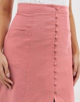 Thumbnail for your product : ASOS DESIGN midi skirt with button front