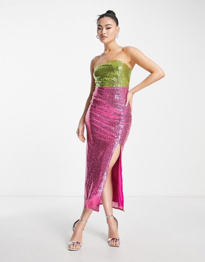 Color Block Sequin Dress | ShopStyle