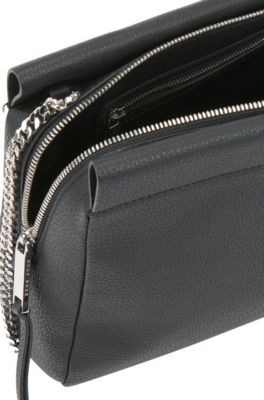 HUGO BOSS Clutch bag in grained leather with chain strap