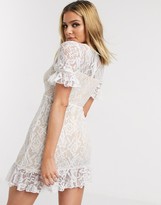 Thumbnail for your product : Lioness babydoll mini lace dress in white