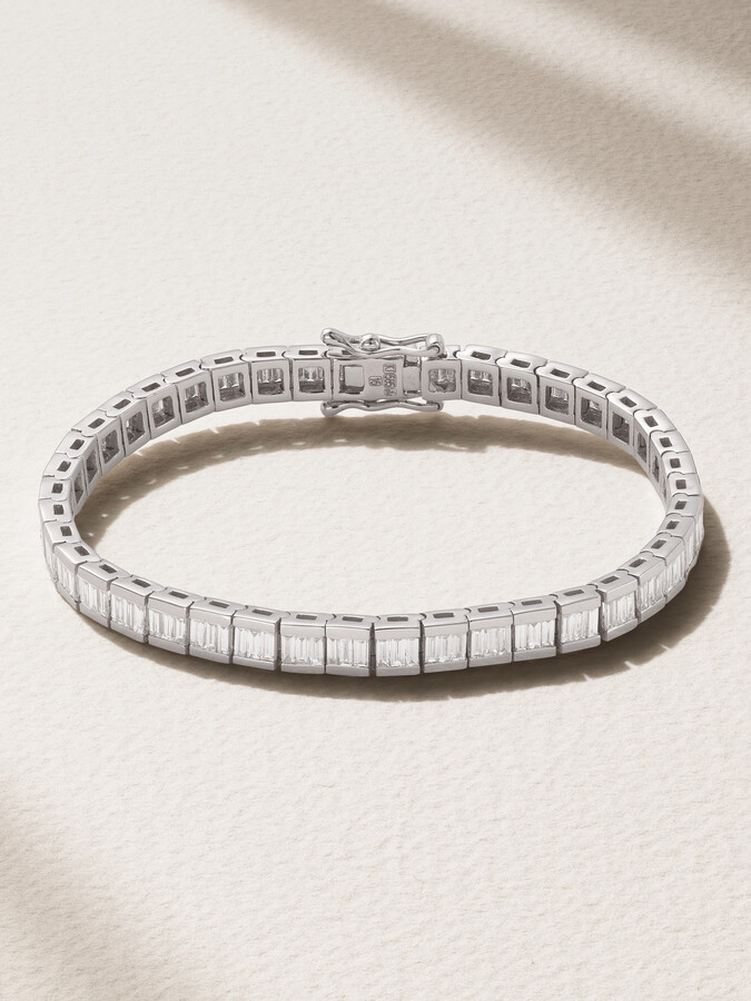 KOLOURS JEWELRY - 14-karat White Gold Diamond Tennis Bracelet - 16