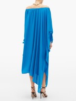 Thumbnail for your product : Roland Mouret Caldera Off-the-shoulder Silk-georgette Dress - Blue