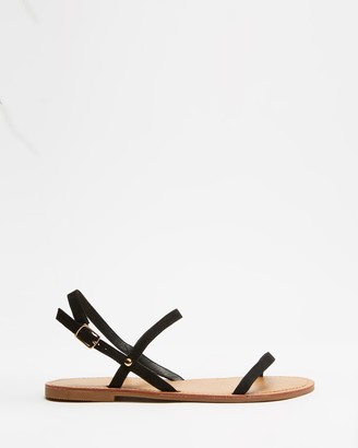 Spurr Women's Black Flat Sandals - Tiarne Sandals - Size 6 at The Iconic
