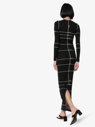 Vetements Womens Black Body Measurements Print Maxi Dress