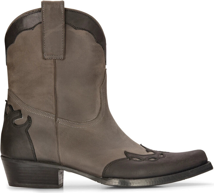 Etor High Western Real Leather Pointed Toe Boots