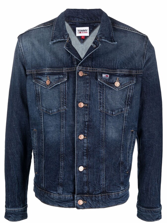 Tommy Jeans Embroidered-Logo Denim Jacket - ShopStyle