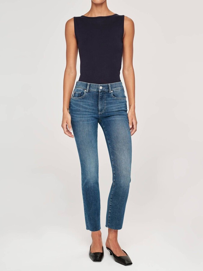 DL1961 - Women's Mara Straight Mid Rise Instasculpt Ankle Jeans In Chancery