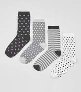 Thumbnail for your product : New Look 4 Pack Heart Ankle Socks