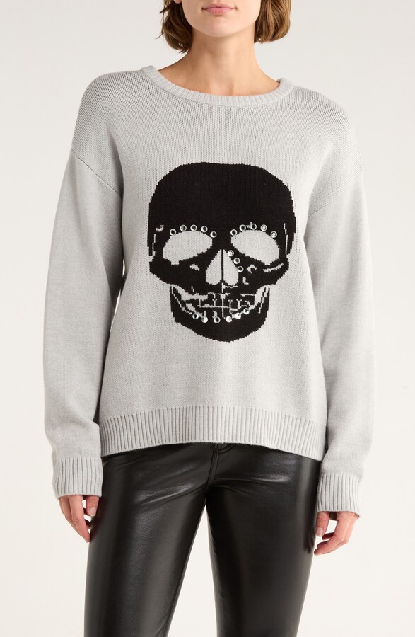 Vigoss Studded Skull Sweater