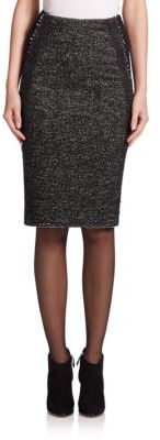 Donna Karan Tweed Needlepunch Pencil Skirt