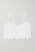 Thumbnail for your product : Charo Ruiz Ibiza Wanga Cropped Broderie Anglaise Cotton-blend Top - White