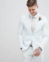 Thumbnail for your product : ASOS Design DESIGN wedding super skinny suit jacket in pastel blue