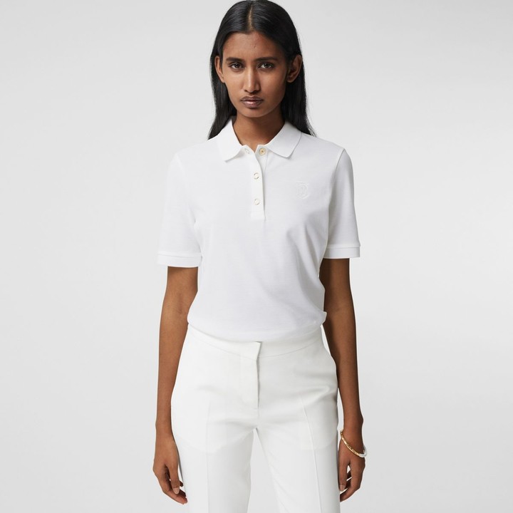 Burberry Monogram Motif Cotton Piqué Polo Shirt - ShopStyle Tops