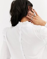 Thumbnail for your product : Object volume sleeve high neck cotton blouse