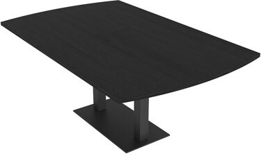 Inbox Zero Pavert Arc Rectangle Conference Table with Double Metal Post Base