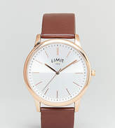 Thumbnail for your product : Limit Brown Faux Leather Watch Exclusive To ASOS