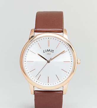 Limit Brown Faux Leather Watch Exclusive To ASOS
