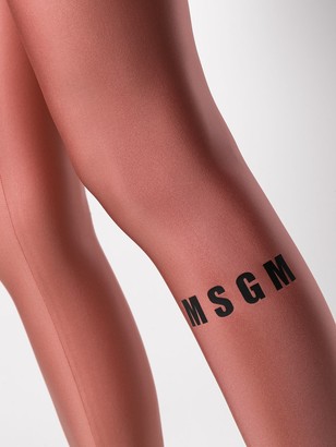 MSGM Metallic Leggings