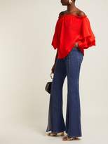 Thumbnail for your product : Diane von Furstenberg Georganne Off-the-shoulder Silk Top - Womens - Red