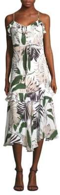 Milly Tropical-Print Silk Dress