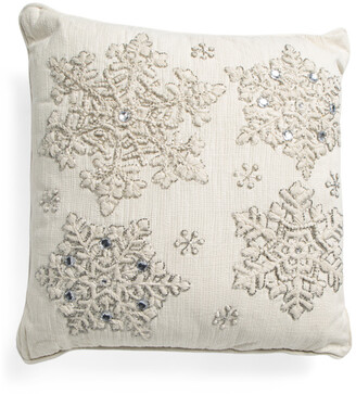 beaded snowflake pillow