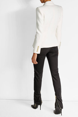 Balmain Cotton Blend Pants with Embossed Buttons