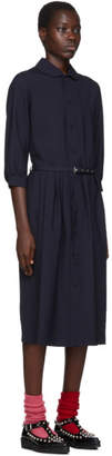 Comme des Garcons Girl Navy Round Collar Belted Dress