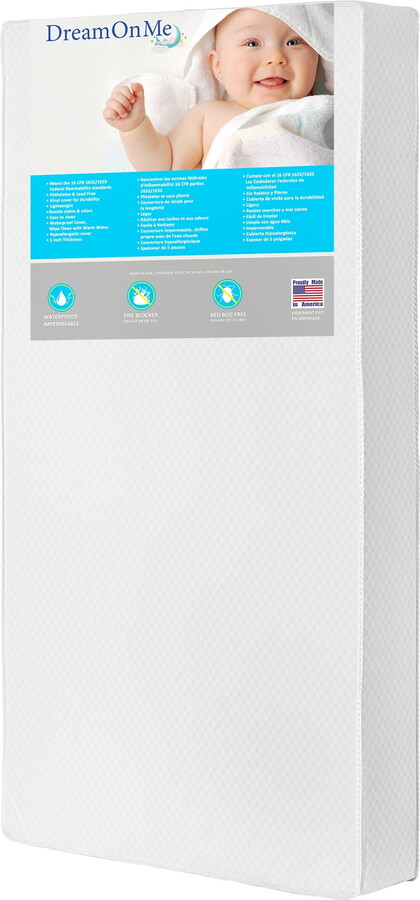 Dream on Me Lavender Breathable 6" Core Crib & Toddler Bed Mattress