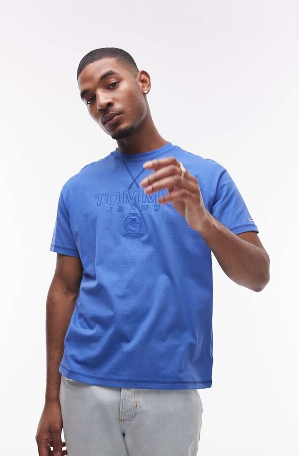 Tommy Jeans tonal crest T-shirt in blue