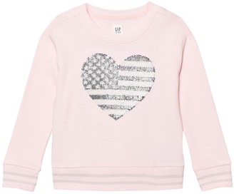 Gap Heather Pink Heart Sweatshirt
