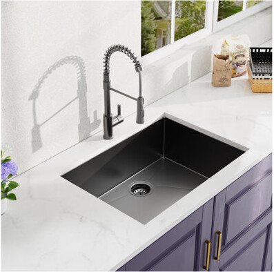Excellent Future 27X17 Inch Undermount Gunmetal Black 18 Gauge Stailess Steel Kitchen Sink