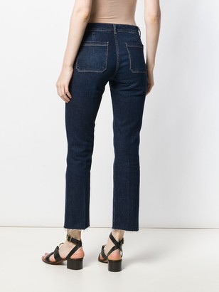 Frame Raw-Edge Straight Fit Jeans