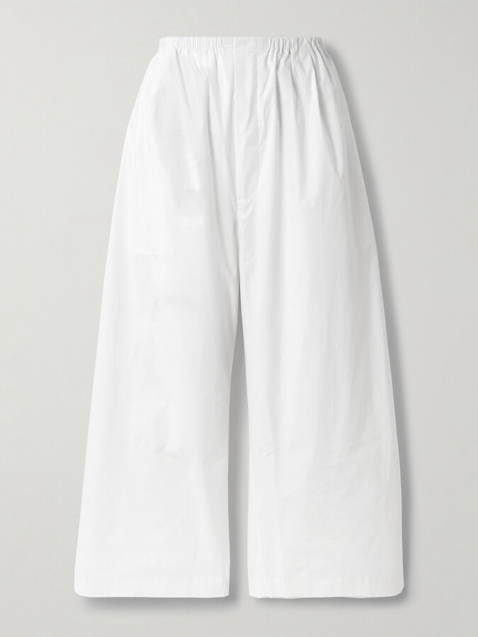Proenza Schouler White Label - Kayla Cropped Cotton-poplin Wide-leg Pants - small