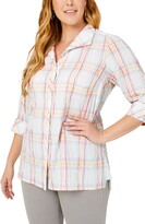 Thumbnail for your product : Foxcroft Rhett Plaid Cotton Blend Shirt