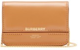 Thumbnail for your product : Burberry Jody Chain-strap Logo-print Leather Wallet - Tan