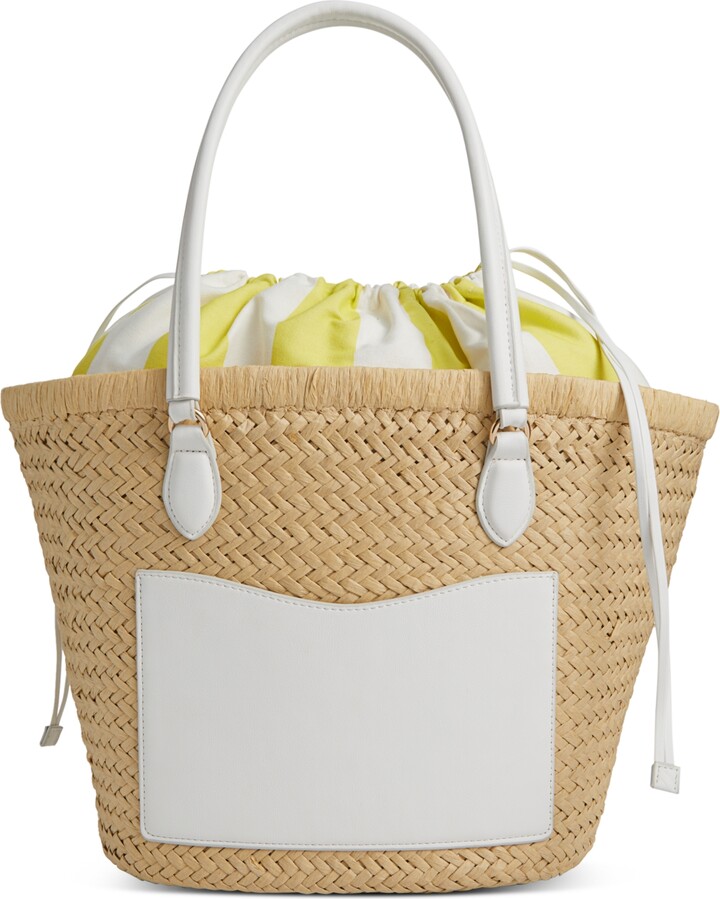 On 34th Isabellaa Straw Medium Drawstring Tote, Created for Macy's