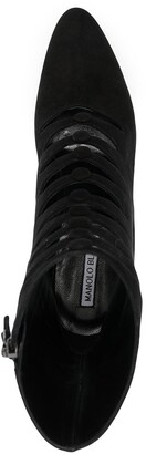 Manolo Blahnik Button-Detailing Ankle Boots