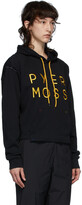 Thumbnail for your product : Pyer Moss Black Logo Cropped Hooded Sweatshirt