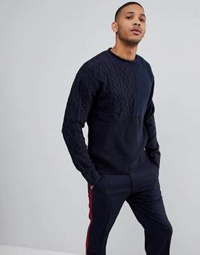 Bellfield Jumper With Mixed Textures