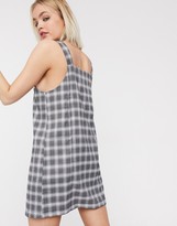 Thumbnail for your product : Monki check tie side pinafore dress