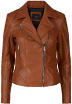 Y.A.S Brown Yassophie Leather Biker Jacket - small - ShopStyle