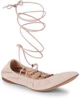 Thumbnail for your product : Valentino Garavani Lace-Up Suede Ballet Flats
