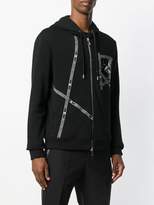 Thumbnail for your product : Versace logo zipped hoodie