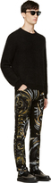 Thumbnail for your product : Versace Black Painted Filigree Jeans